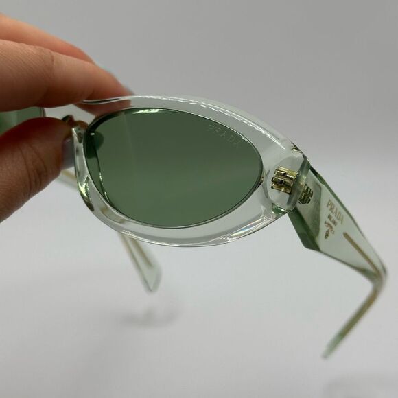 PRADA Sunglasses Symbol PR26ZS 14R20E Transparent Mint/Green NEW - Picture 5 of 12